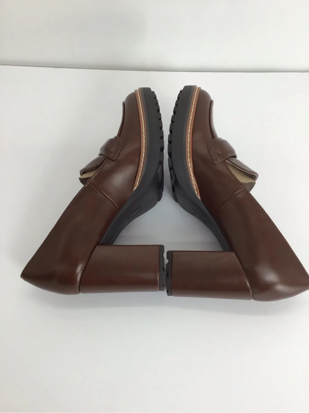NWOT Naturalizer Dabney Slip-On Platform Penny Loafer Heel Career Brown Size 6.5
